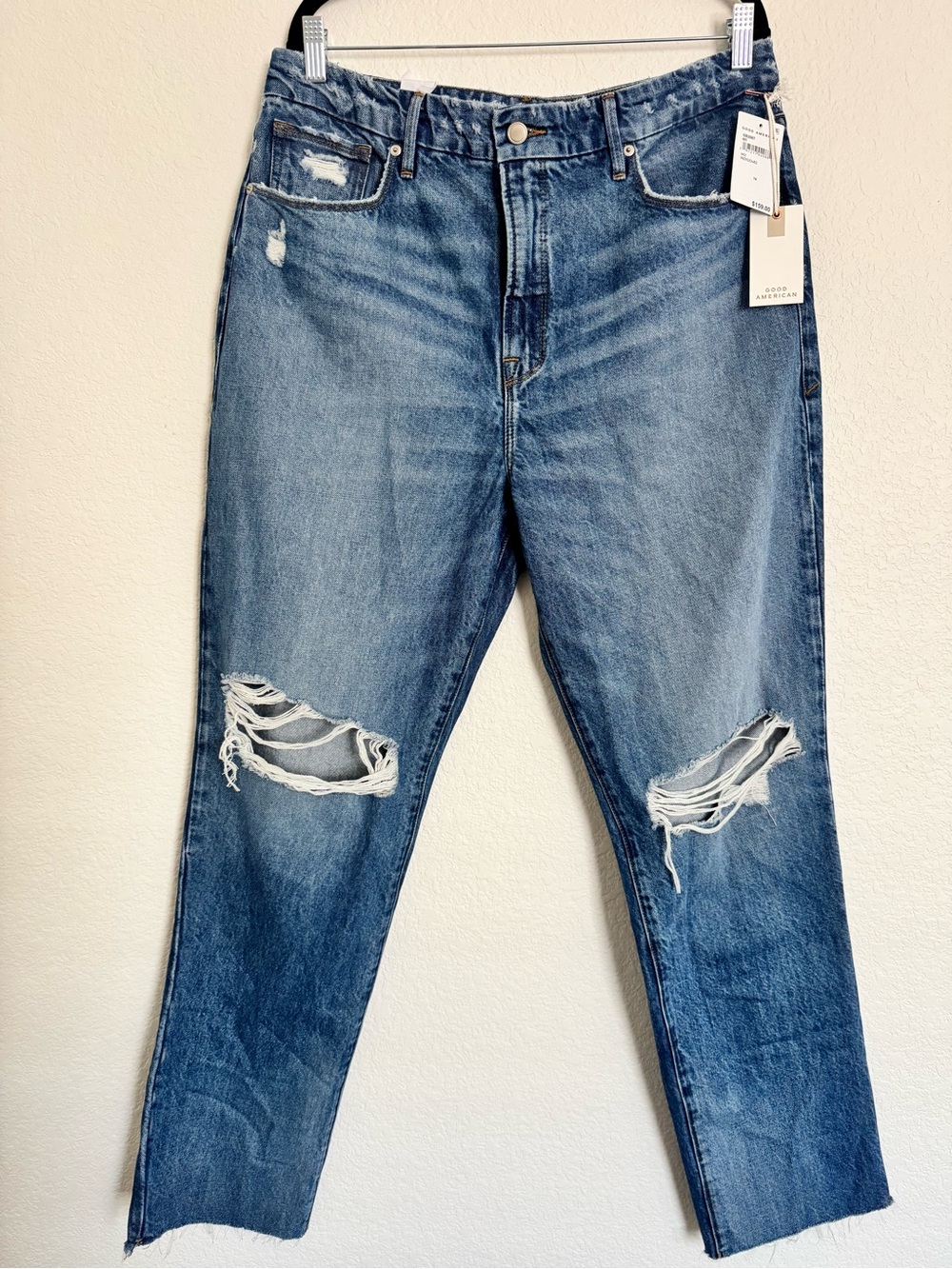 NWT Good American Jeans Sz 14 Good Boy Curvy Jean Tummy Control Straight Leg